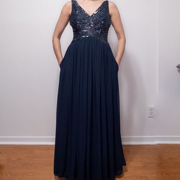 Aidan Mattox blue sequin dress - Picture 2 of 6